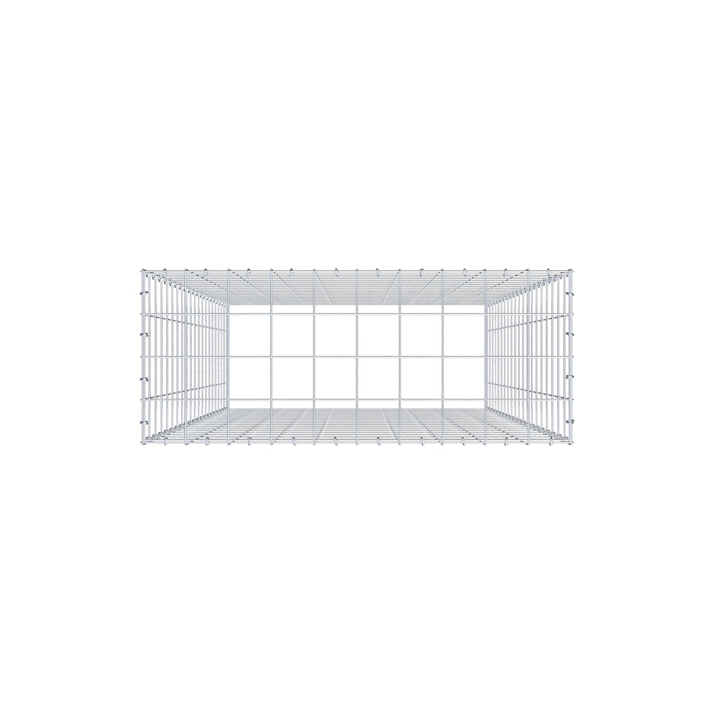 Monteret gabion type 3 200 cm x 100 cm x 40 cm (L x H x D), maskestørrelse 10 cm x 10 cm, C-ring