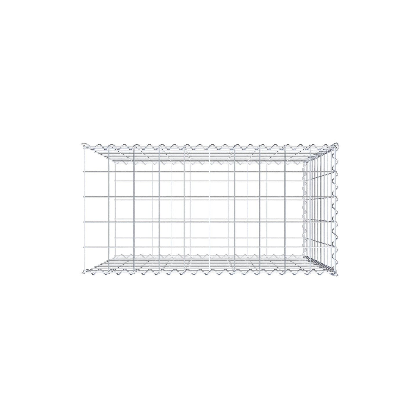Opvokset gabion type 2 100 cm x 100 cm x 50 cm (L x H x D), maskestørrelse 10 cm x 10 cm, spiral