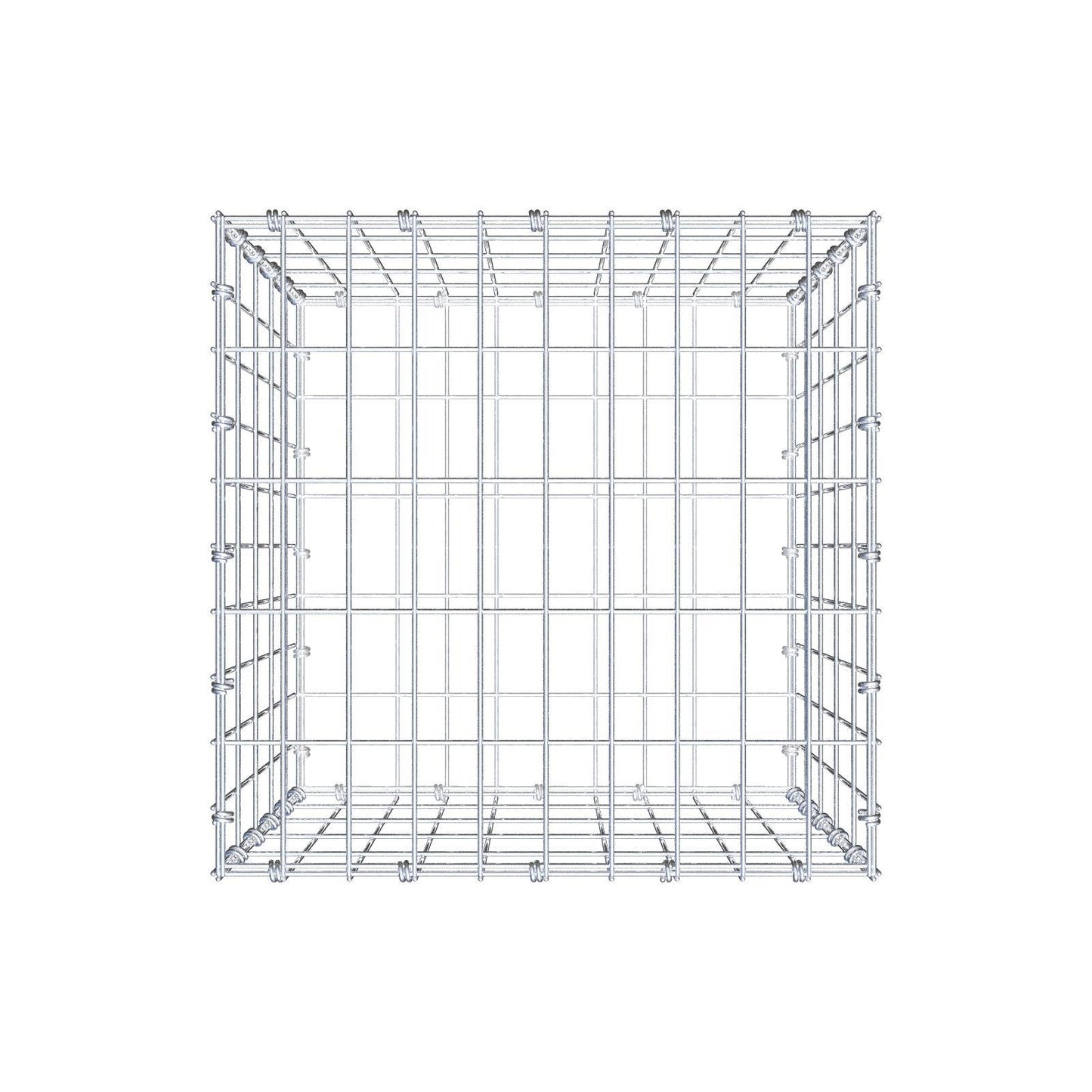 Gabion 50 cm x 50 cm x 50 cm (L x H x D), maskestørrelse 5 x 10 cm, spiralring