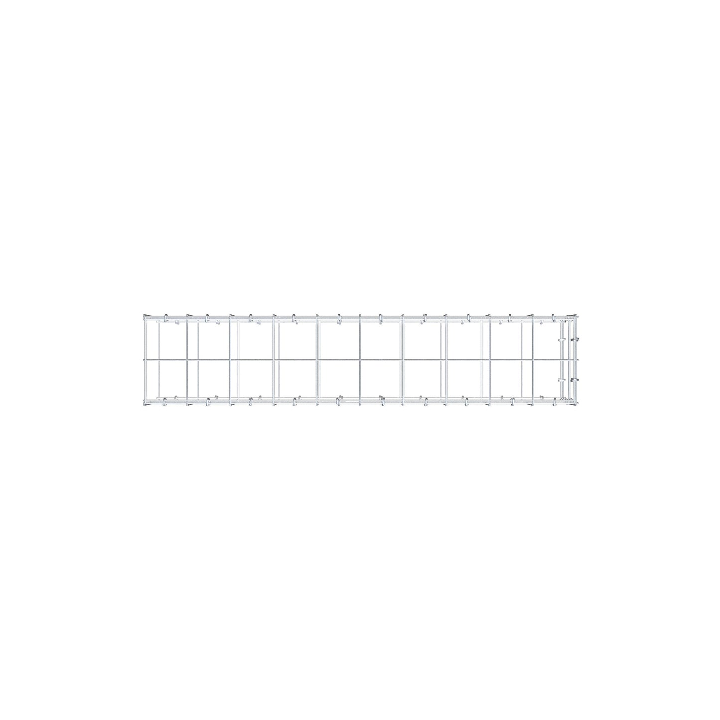 Bevestigbare schanskorf type 2 100 cm x 20 cm x 20 cm (L x H x D), maaswijdte 10 cm x 10 cm, C-ring