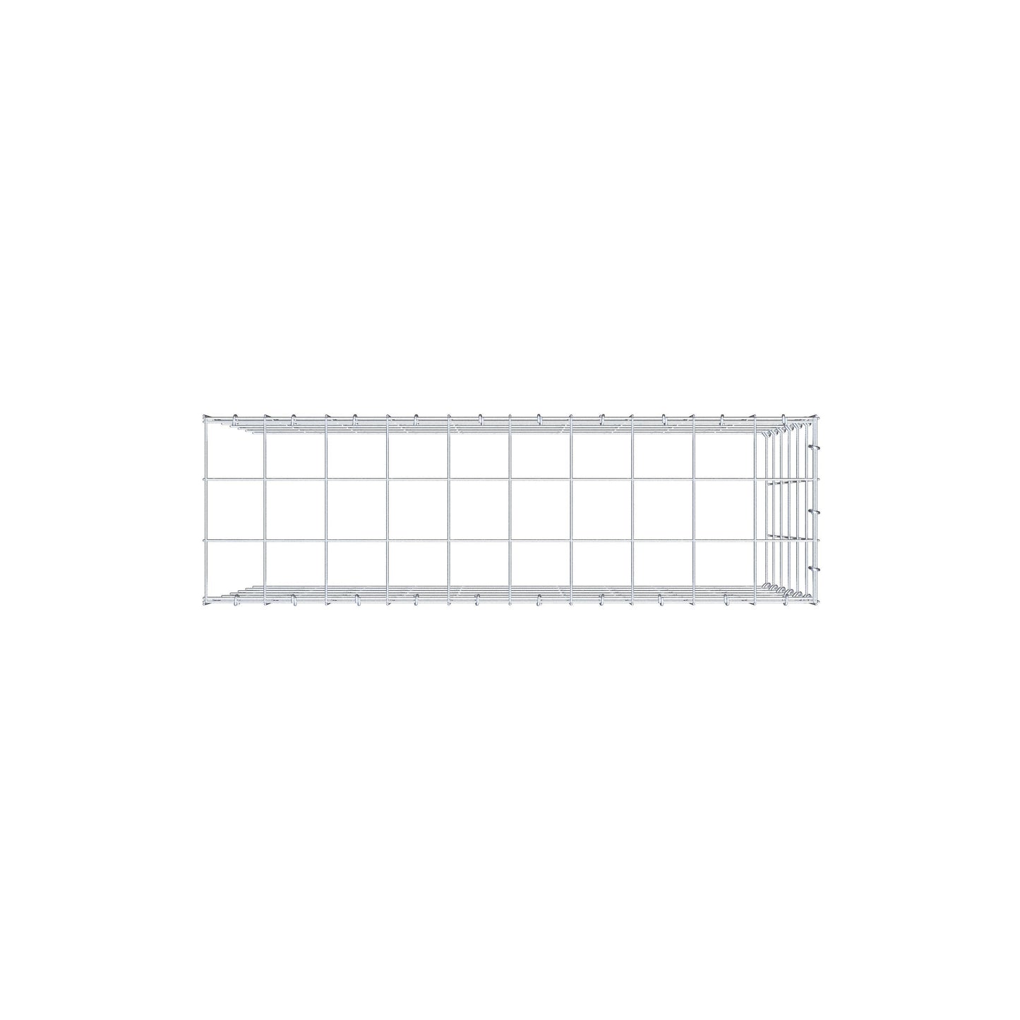 Typ 4 påbyggnadsgabion 100 cm x 60 cm x 30 cm (L x H x D), maskstorlek 10 cm x 10 cm, C-ring