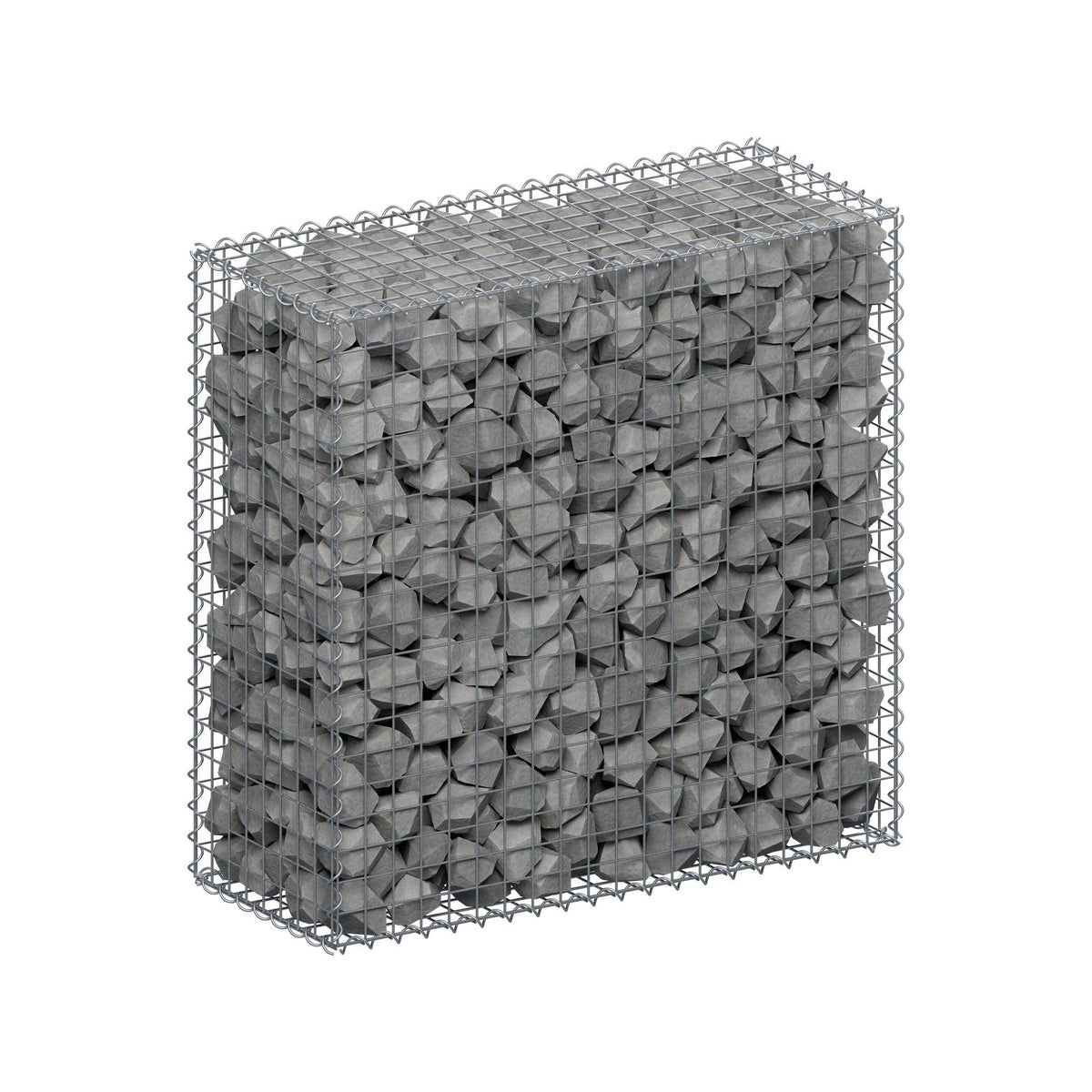 Gabion 100 cm x 100 cm x 40 cm (L x H x D), maskestørrelse 5 cm x 5 cm, spiral