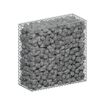 Gabion 100 cm x 100 cm x 40 cm (L x H x D), maskestørrelse 5 cm x 5 cm, spiral