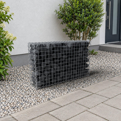 Gabião 100 cm x 60 cm x 20 cm (C x A x P), malhagem 5 cm x 5 cm, espiral