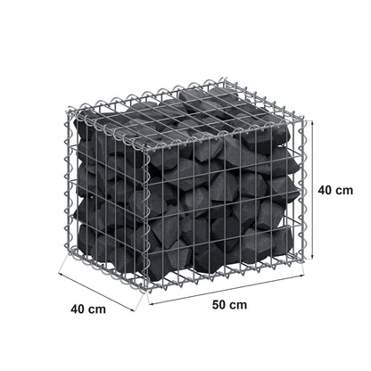 Gabion 50 cm x 40 cm x 40 cm (L x H x D), maskstorlek 5 cm x 10 cm, spiral