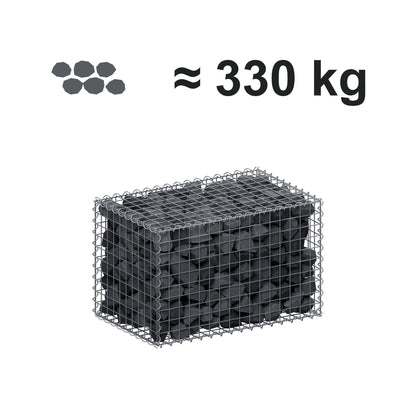 Gabion 80 cm x 50 cm x 50 cm (L x H x D), maskstorlek 5 cm x 5 cm, spiral