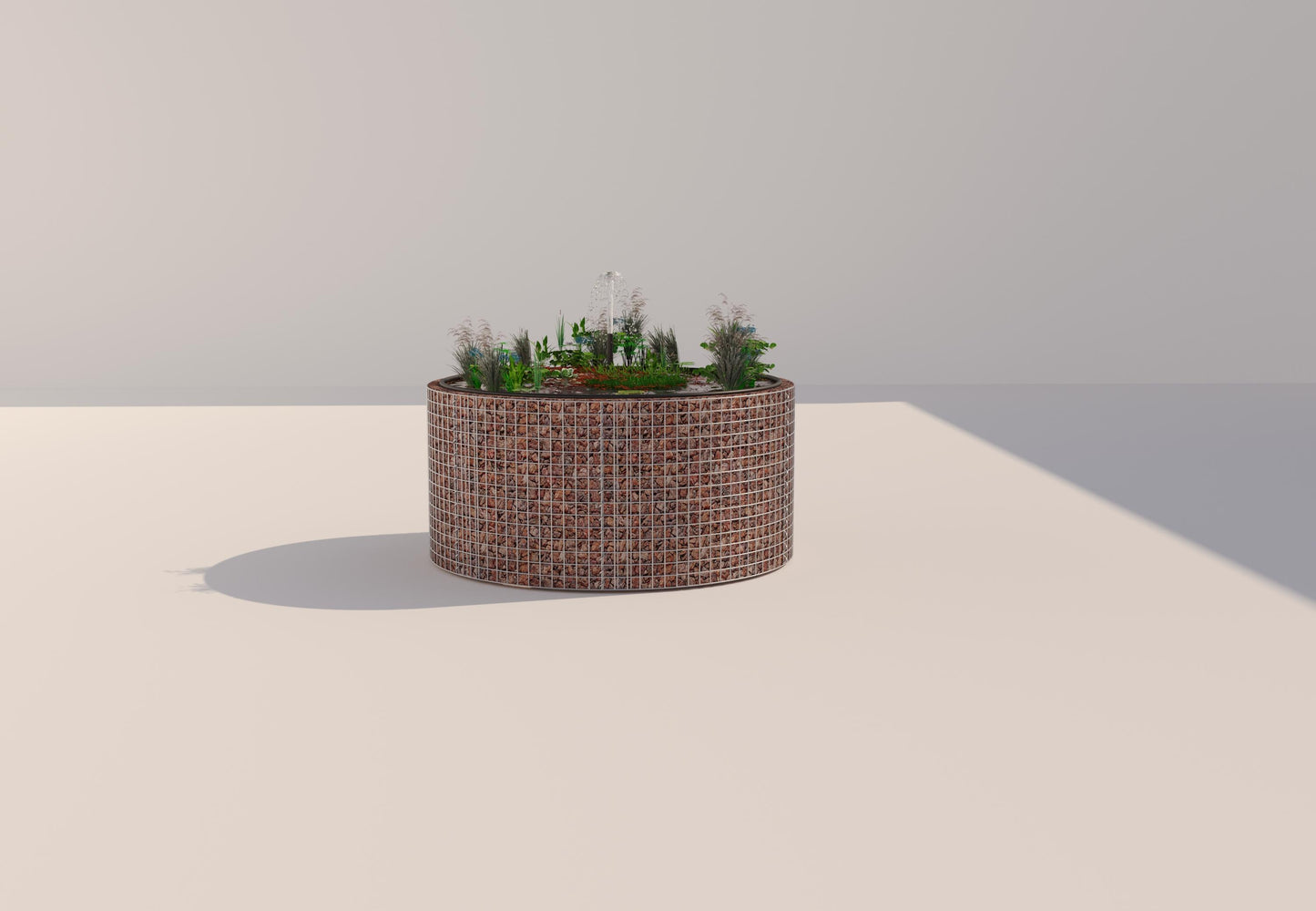 Gabionen Hochteich rund, Außendurchmesser 172 cm, Höhe 80 cm, Maschenweite 5 x 5 cm, Wandstärke 15 cm