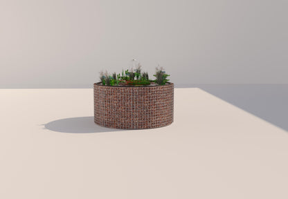 Gabionen Hochteich rund, Außendurchmesser 172 cm, Höhe 80 cm, Maschenweite 5 x 5 cm, Wandstärke 15 cm