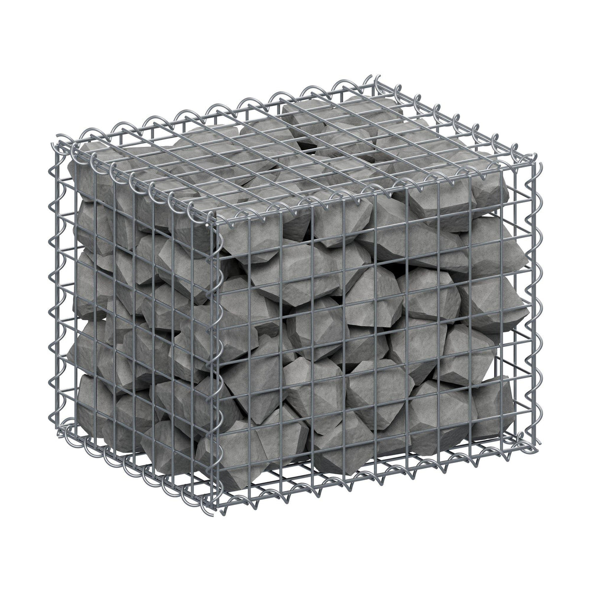 Gabion 50 cm x 40 cm x 40 cm (L x H x D), maskestørrelse 5 cm x 5 cm, spiral
