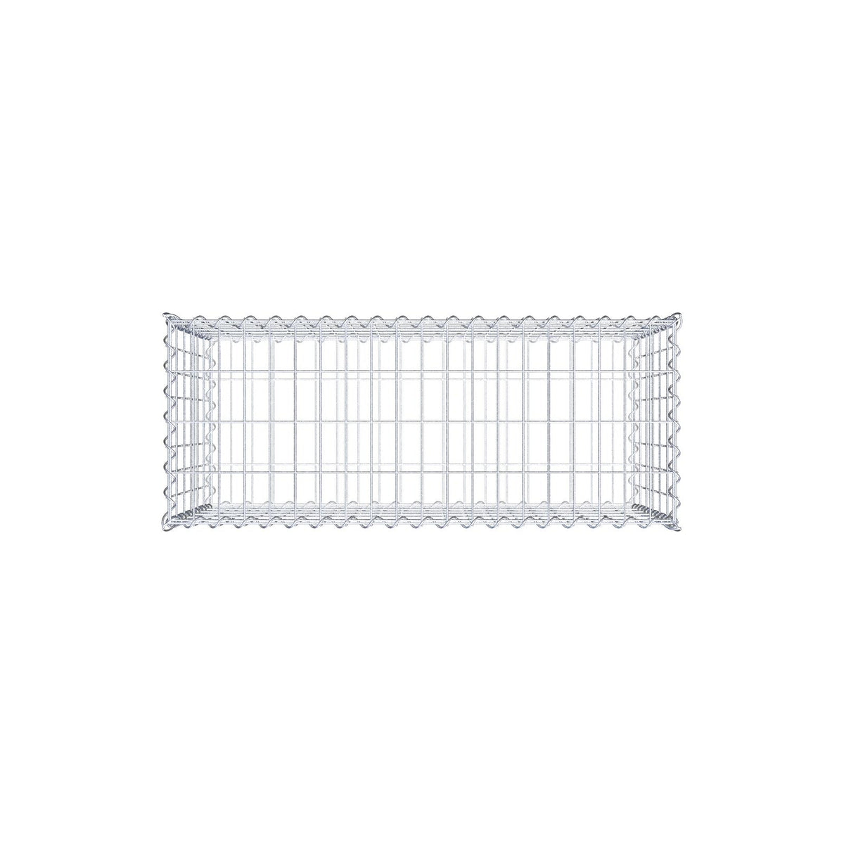 Gabião 100 cm x 60 cm x 40 cm (C x A x P), malhagem 5 cm x 10 cm, espiral