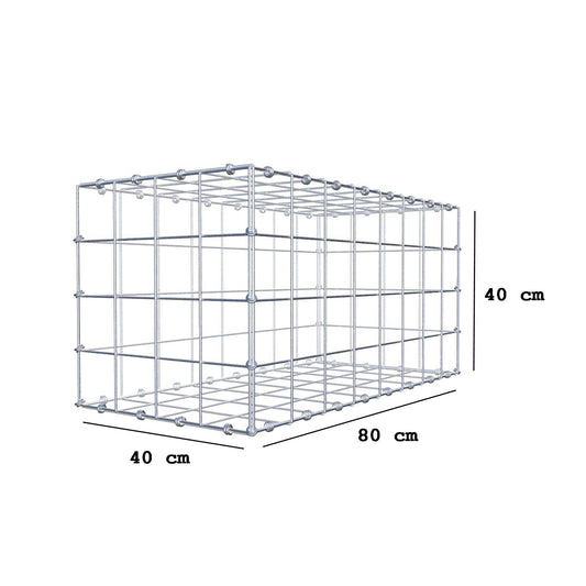 Gabione 80 cm x 40 cm x 40 cm (L x H x T), Maschenweite 10 x 10 cm, Spiralring