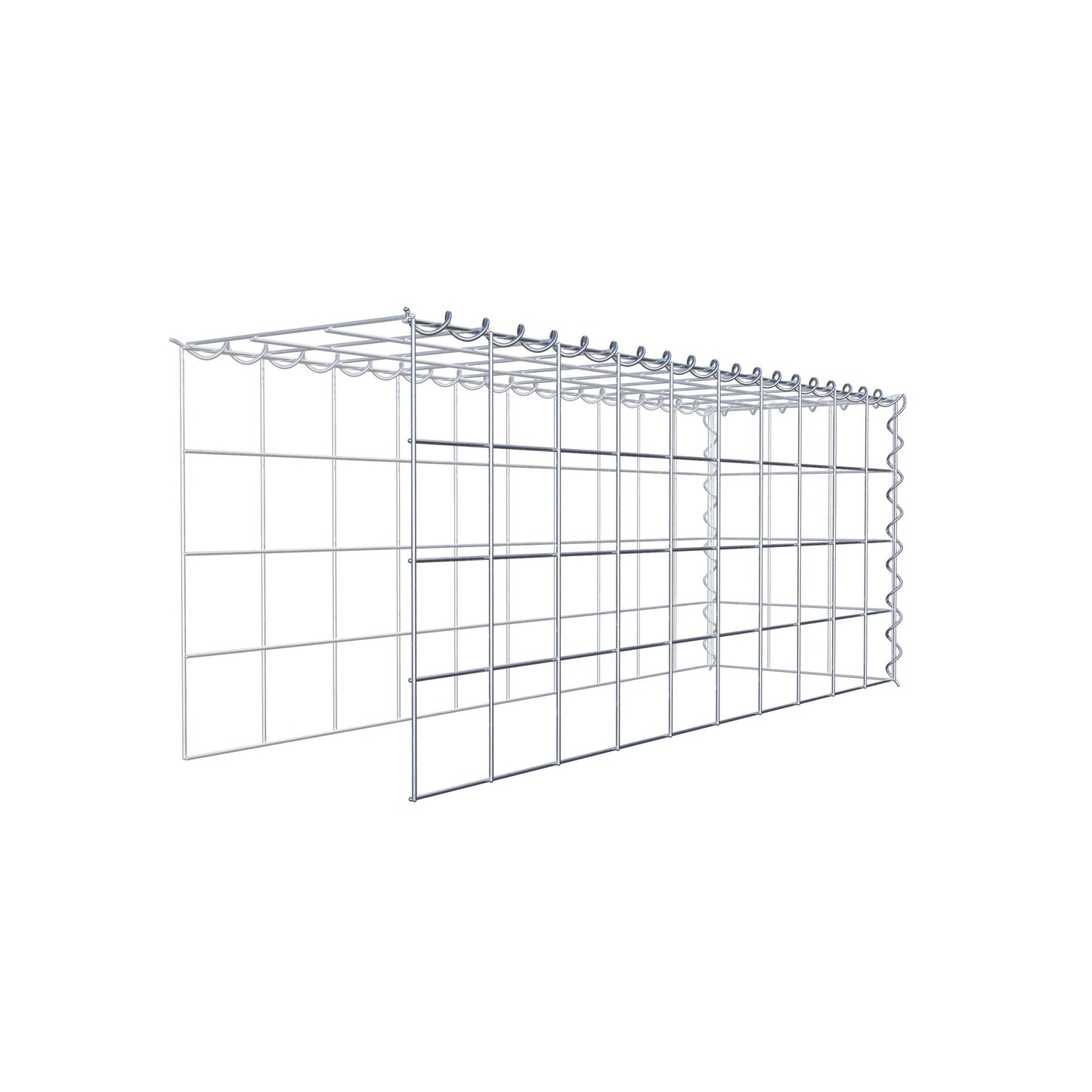 Gabion rapporté type 4 100 cm x 40 cm x 30 cm (L x H x P), mailles 10 cm x 10 cm, spirale