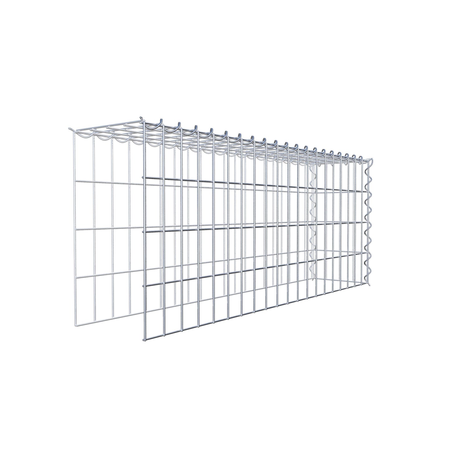 Opvokset gabion type 4 100 cm x 40 cm x 20 cm (L x H x D), maskestørrelse 5 cm x 10 cm, spiral