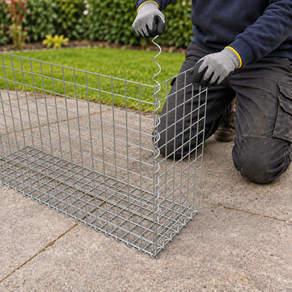 Gabion 100 cm x 60 cm x 30 cm (L x H x D), maskestørrelse 5 cm x 5 cm, spiral