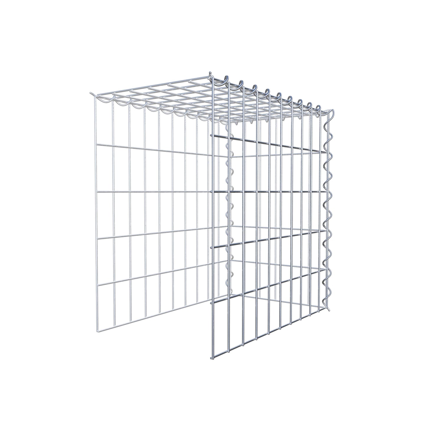 Aangegroeide schanskorf type 4 50 cm x 50 cm x 30 cm (L x H x D), maaswijdte 5 cm x 10 cm, spiraal