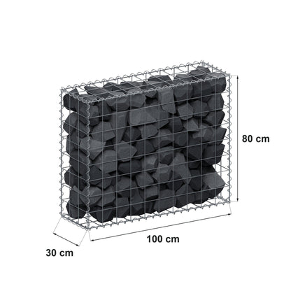 Gabion 100 cm x 80 cm x 30 cm (L x H x P), mailles 10 cm x 10 cm, spirale