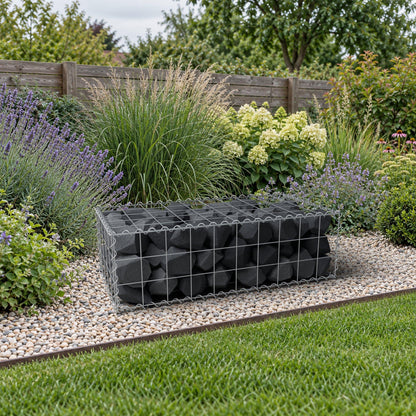 Gabion 100 cm x 30 cm x 50 cm (L x H x D), maskestørrelse 10 cm x 10 cm, spiral