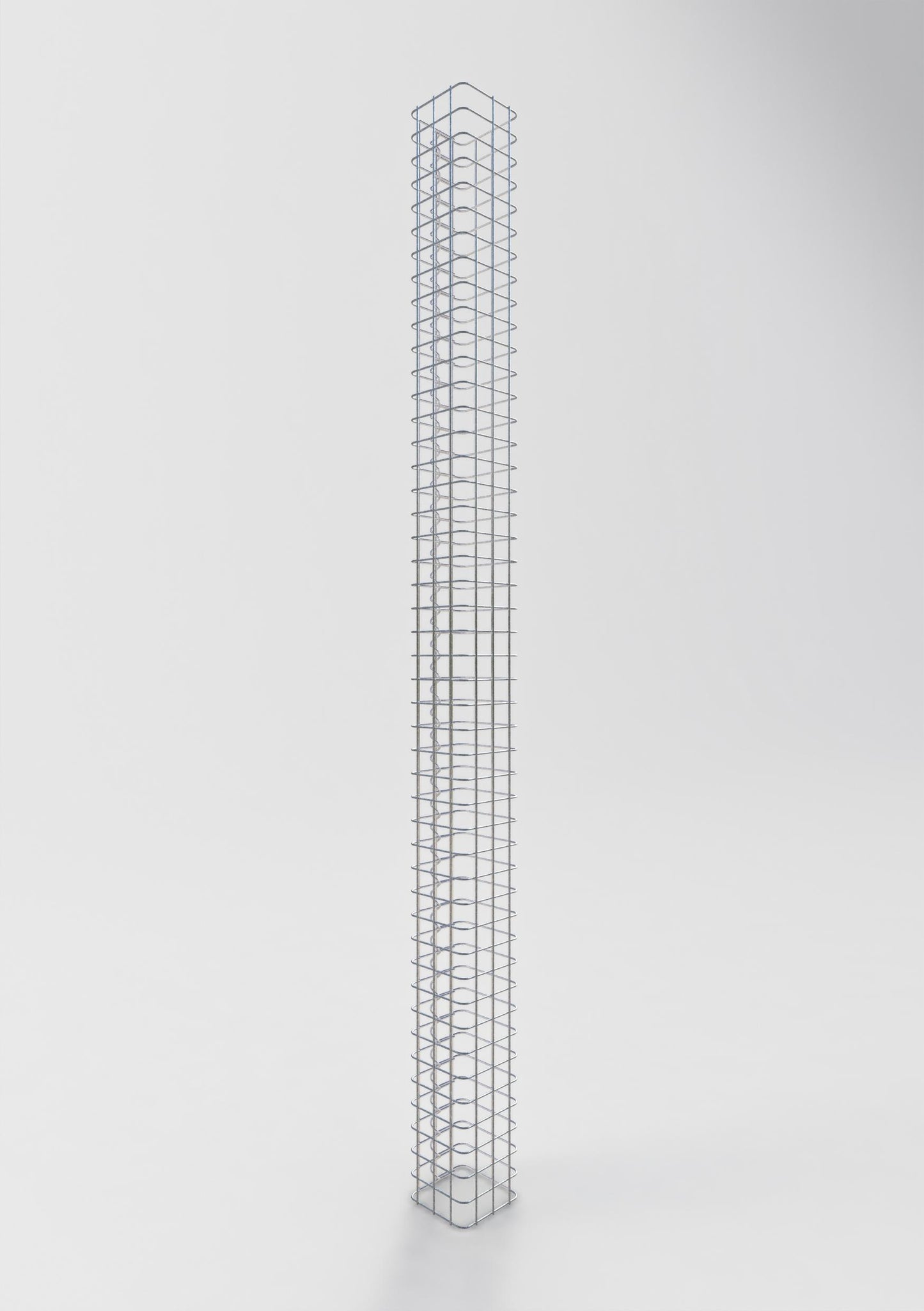 Coluna de gabião quadrada 17 cm x 17 cm, 230 cm de altura, PM 5 cm x 5 cm