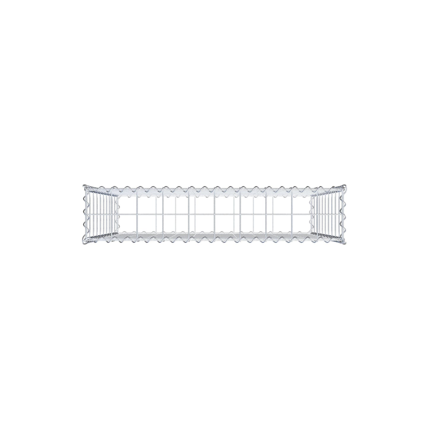 Gabion 100 cm x 100 cm x 20 cm (L x H x D), maskestørrelse 10 cm x 10 cm, spiral