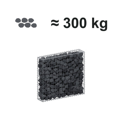 Gabion 100 cm x 90 cm x 20 cm (L x H x D), maskestørrelse 5 cm x 10 cm, spiral