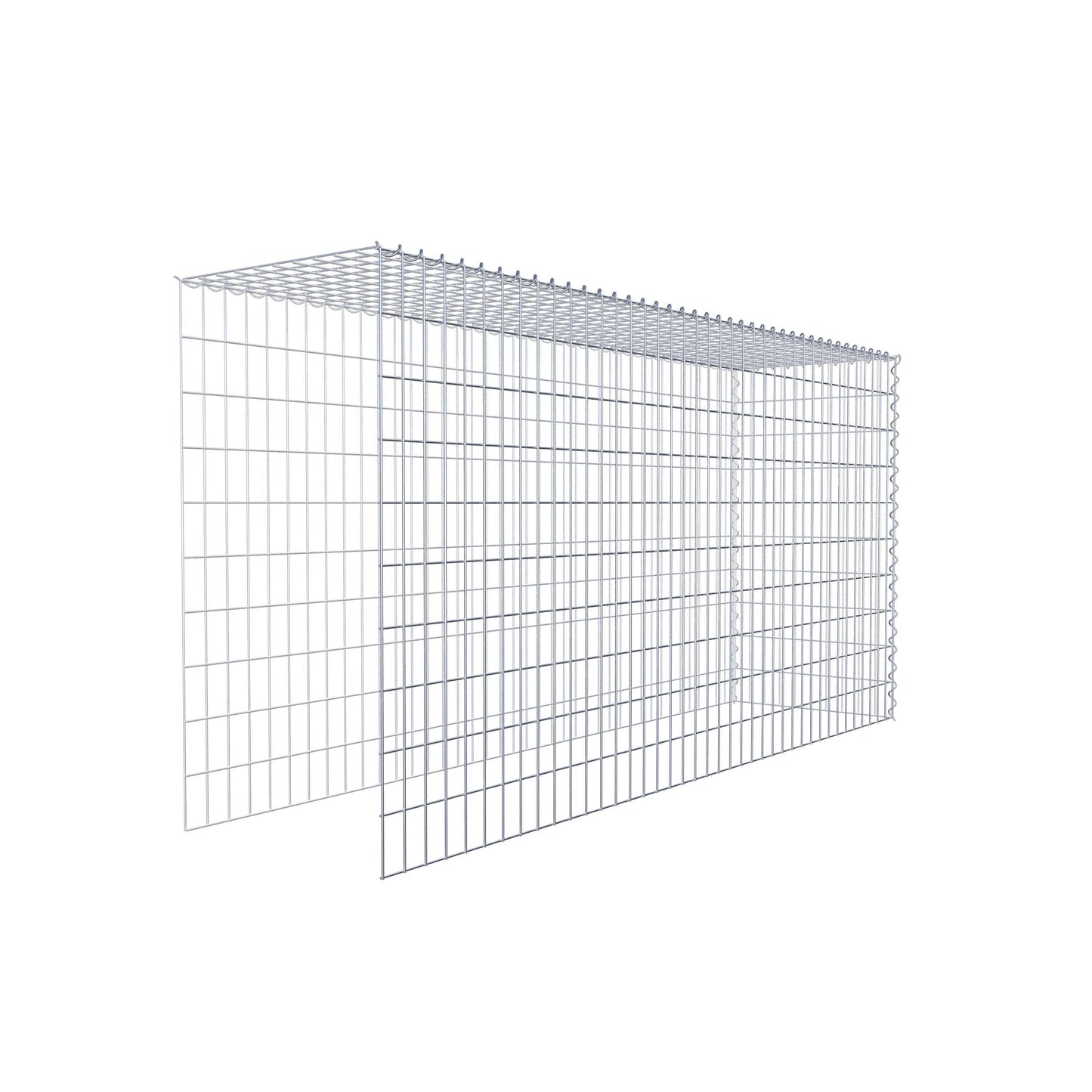 Gabion rapporté type 4 200 cm x 100 cm x 50 cm (L x H x P), mailles 5 cm x 10 cm, spirale