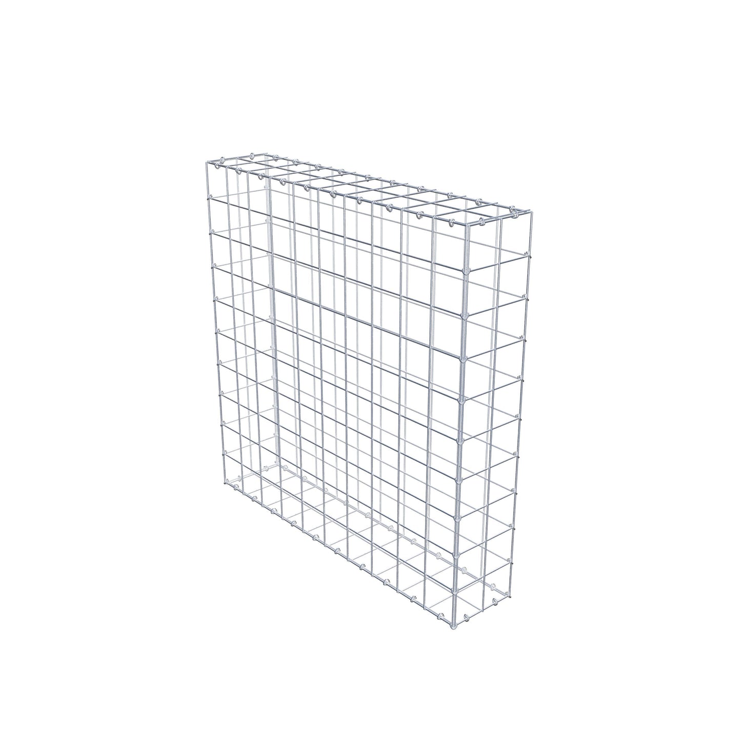 Gabião 100 cm x 100 cm x 20 cm (C x A x P), malhagem 10 cm x 10 cm, anel C