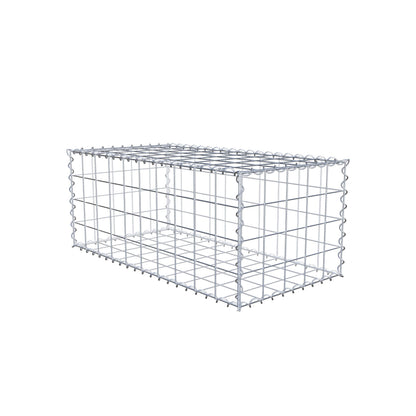 Gabione 100 cm x 40 cm x 50 cm (L x H x T), Maschenweite 10 cm x 10 cm, Spirale