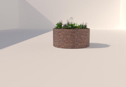 Gabionen Hochteich rund, Außendurchmesser 172 cm, Höhe 80 cm, Maschenweite 5 x 5 cm, Wandstärke 15 cm