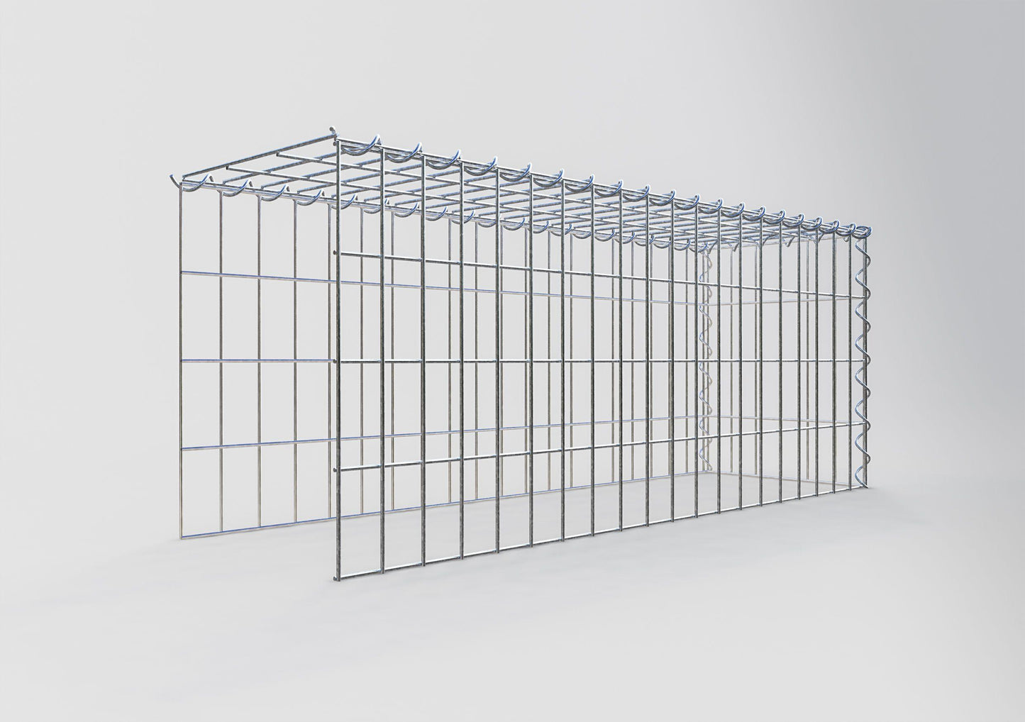 Opvokset gabion type 4 100 cm x 40 cm x 30 cm (L x H x D), maskestørrelse 5 cm x 10 cm, spiral