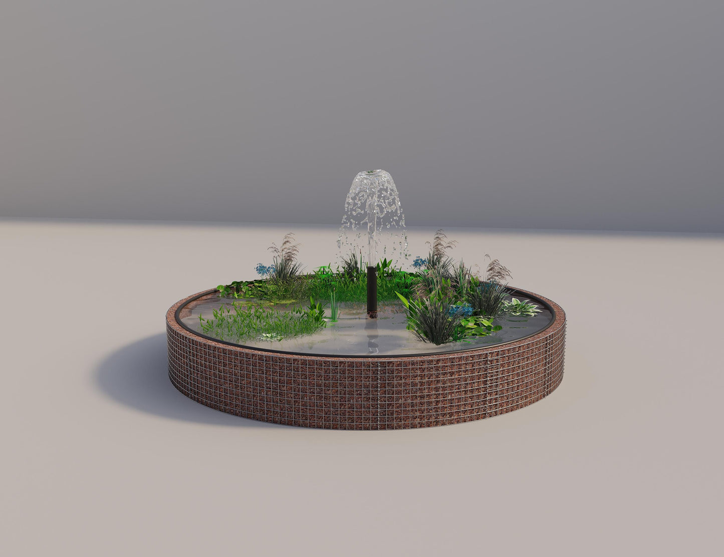 Gabion bassin surélevé rond, diamètre extérieur 352 cm, hauteur 50 cm, mailles 5 x 5 cm, épaisseur de paroi 15 cm