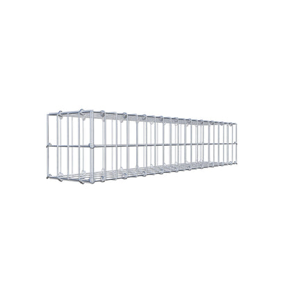 Gabbione 100 cm x 20 cm x 20 cm (L x H x P), maglia 5 cm x 10 cm, anello a C