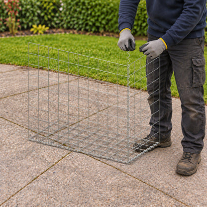 Gabion 100 cm x 90 cm x 50 cm (L x H x D), maskstorlek 10 cm x 10 cm, spiral