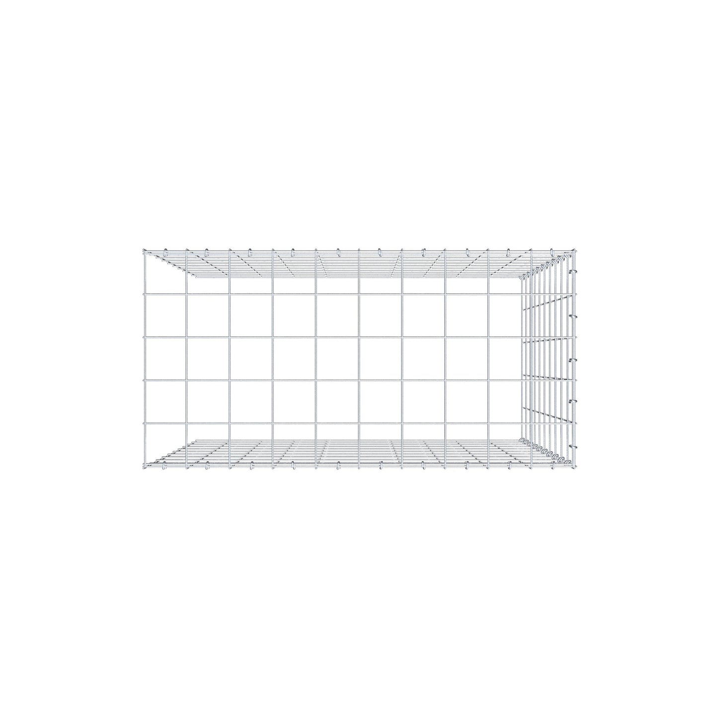 Monteret gabion type 4 100 cm x 100 cm x 50 cm (L x H x D), maskestørrelse 10 cm x 10 cm, C-ring