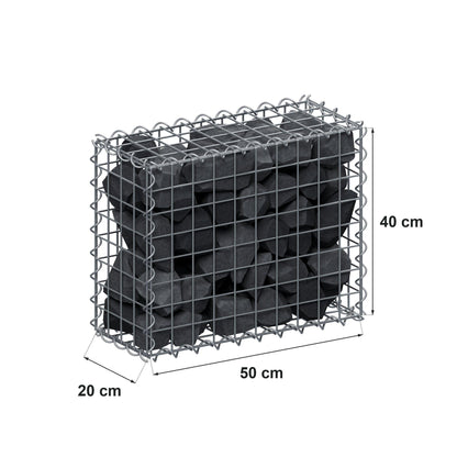 Gabion 50 cm x 40 cm x 20 cm (L x H x P), mailles 5 cm x 5 cm, spirale