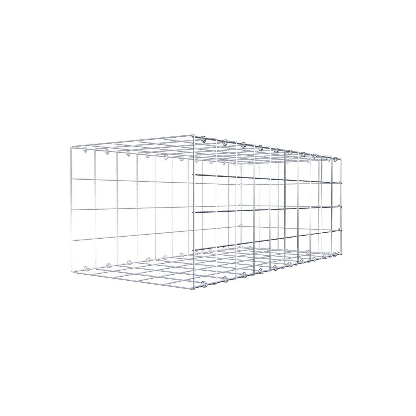 Typ 2 påbyggnadsgabion 100 cm x 40 cm x 50 cm (L x H x D), maskstorlek 10 cm x 10 cm, C-ring