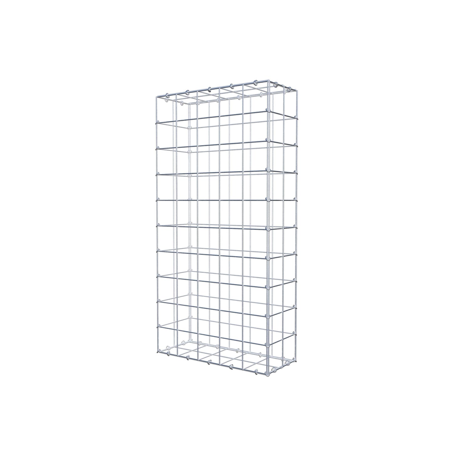 Gabbione 100 cm x 20 cm x 50 cm (L x H x P), maglia 10 cm x 10 cm, anello a C