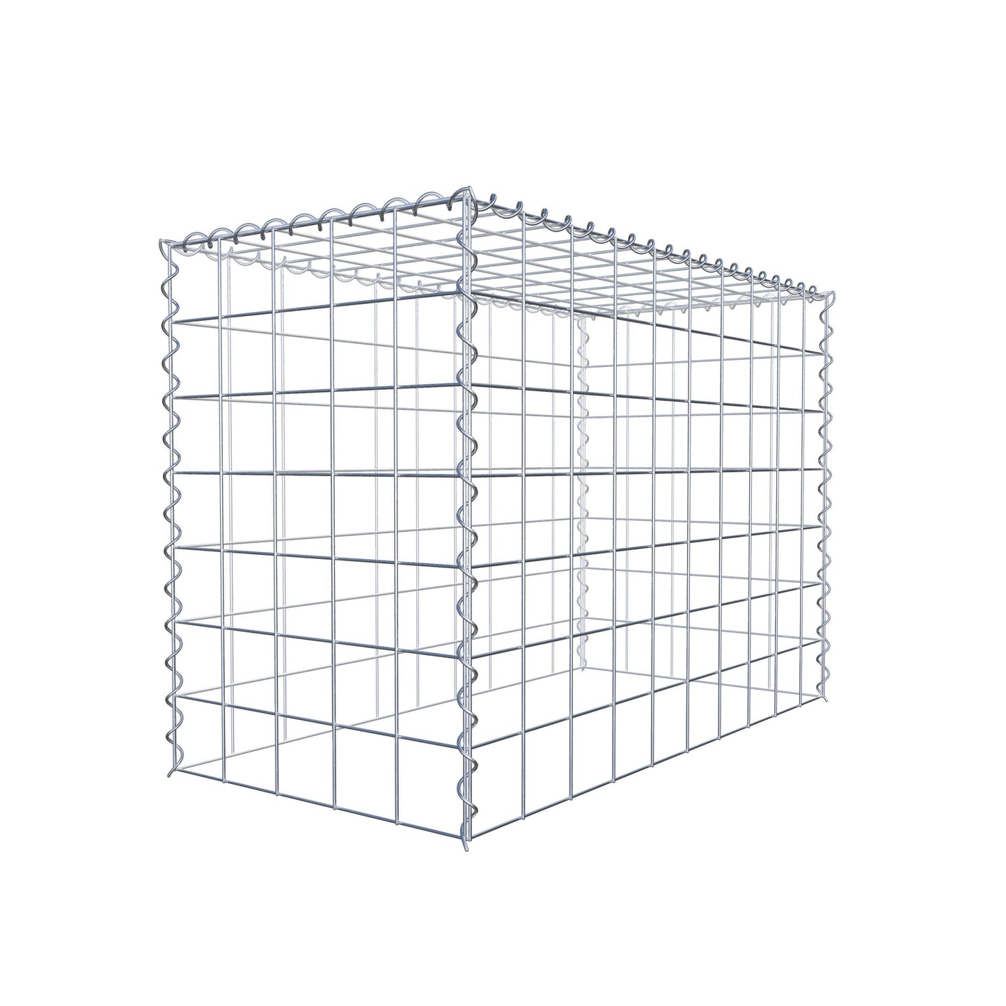 Opvokset gabion type 3 100 cm x 70 cm x 50 cm (L x H x D), maskestørrelse 10 cm x 10 cm, spiral