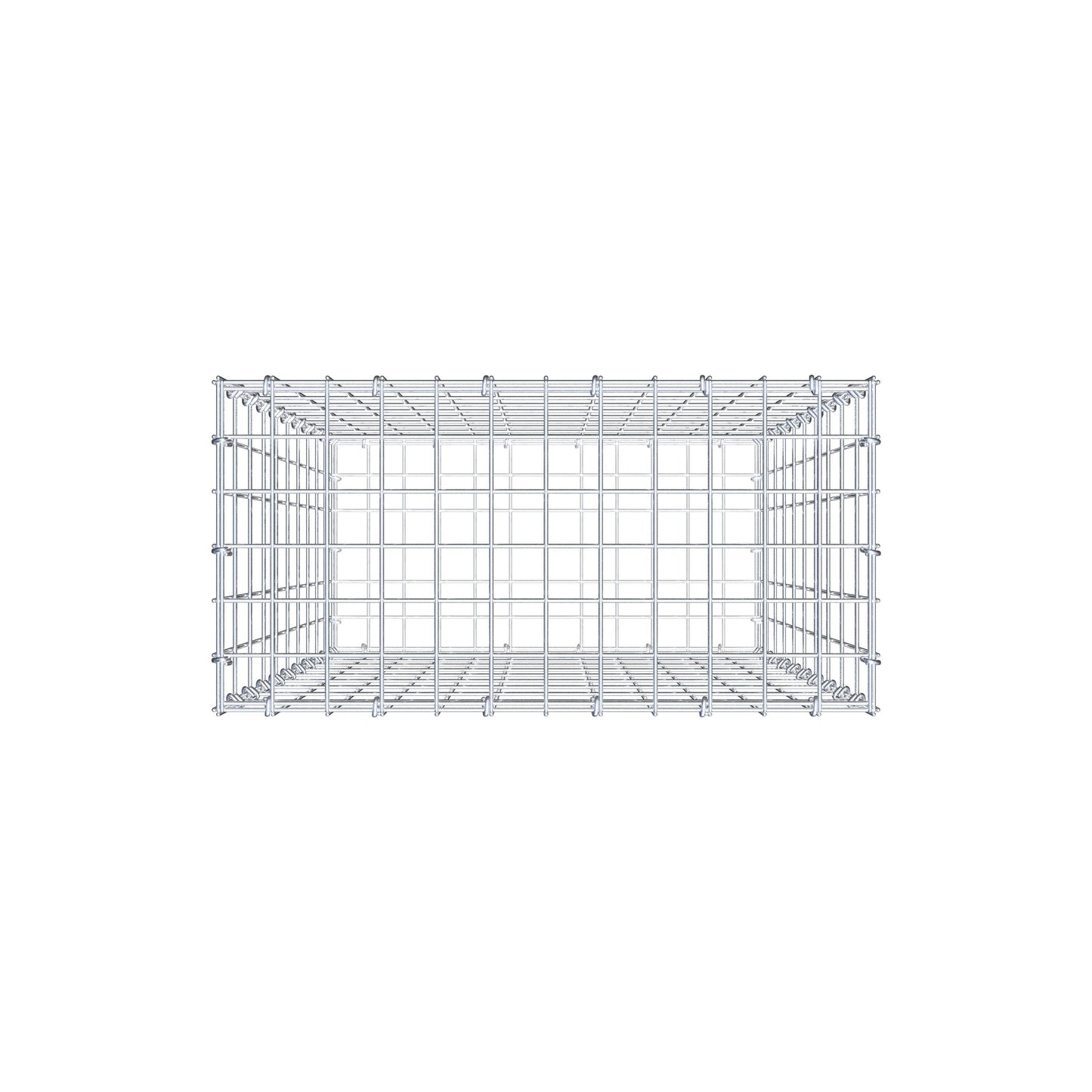 Gabion 100 cm x 60 cm x 30 cm (L x H x P), mailles 5 cm x 10 cm, anneau en C