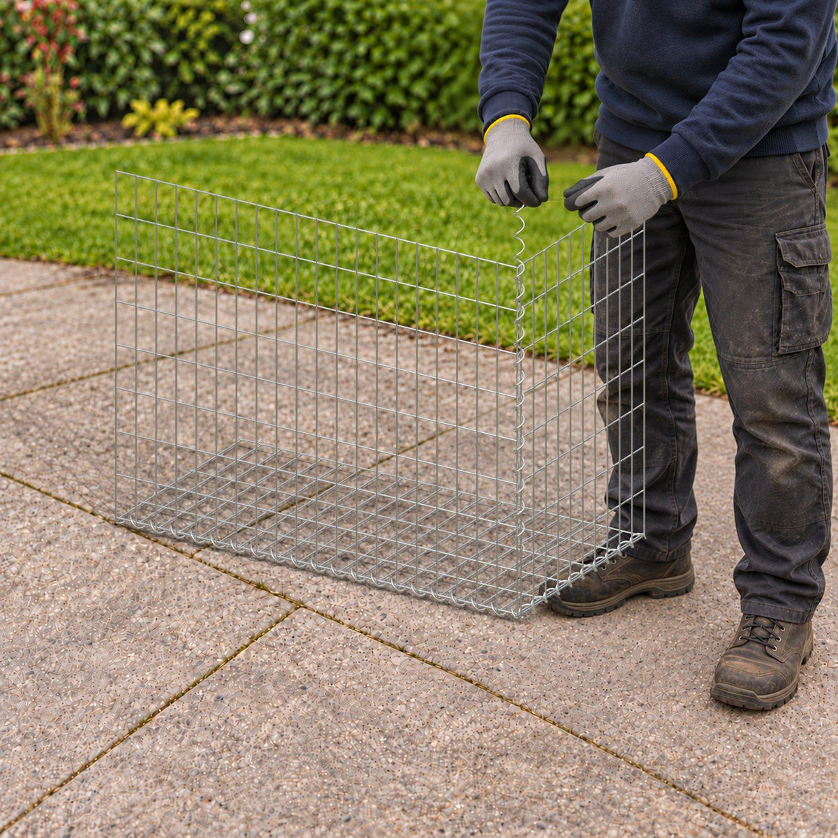 Gabion 100 cm x 80 cm x 50 cm (L x H x P), mailles 5 cm x 10 cm, spirale