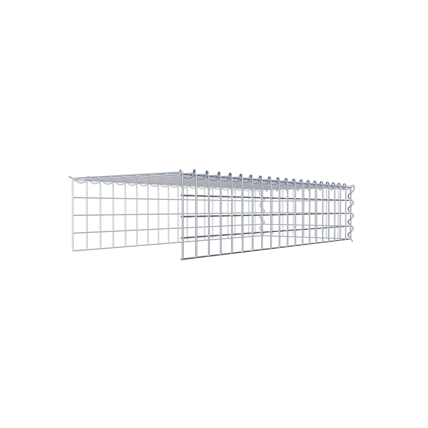 Opvokset gabion type 4 100 cm x 20 cm x 40 cm (L x H x D), maskestørrelse 5 cm x 5 cm, spiral