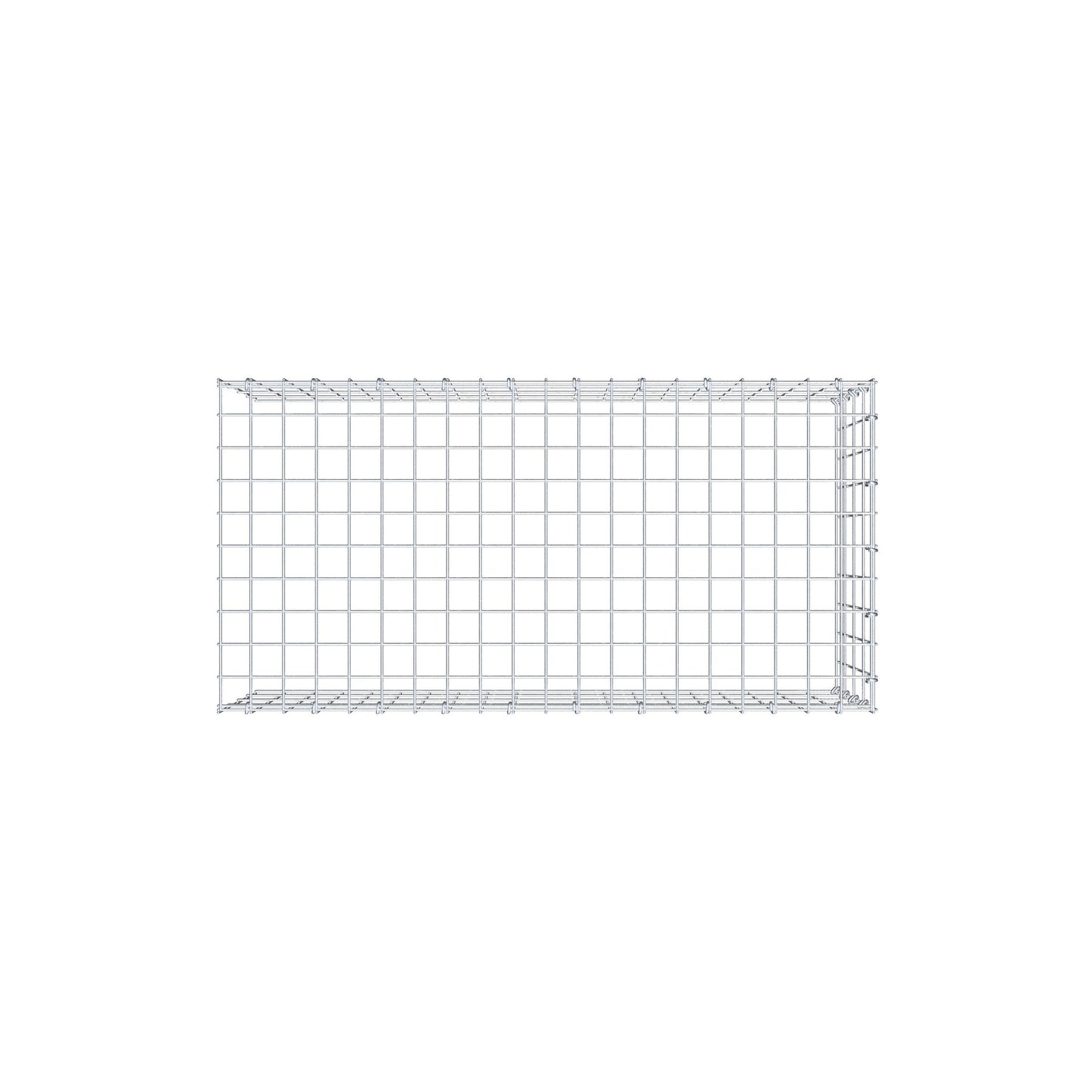 Monteret gabion type 4 100 cm x 40 cm x 50 cm (L x H x D), maskestørrelse 5 cm x 10 cm, C-ring