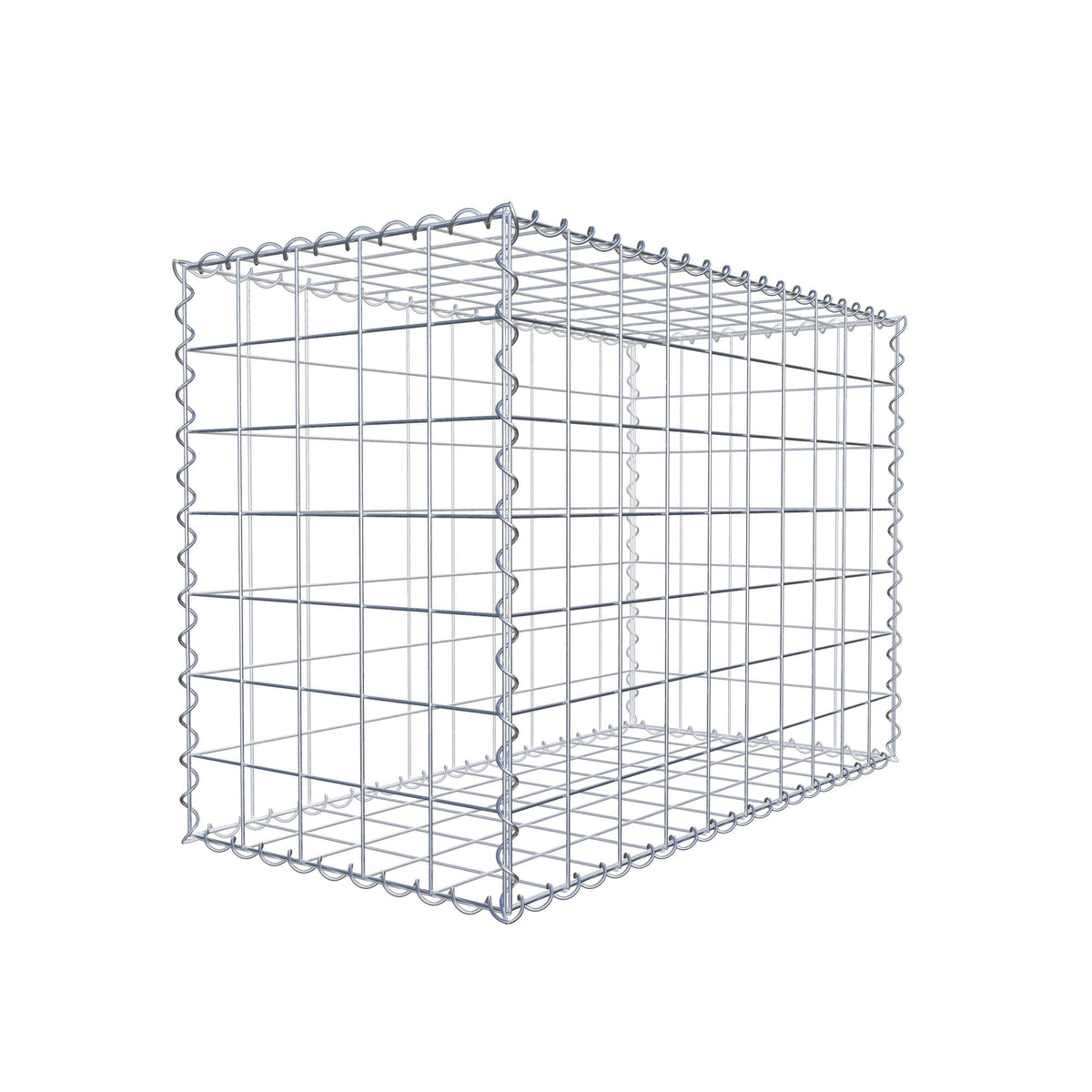 Gabbione 100 cm x 70 cm x 50 cm (L x H x P), maglia 10 cm x 10 cm, spirale