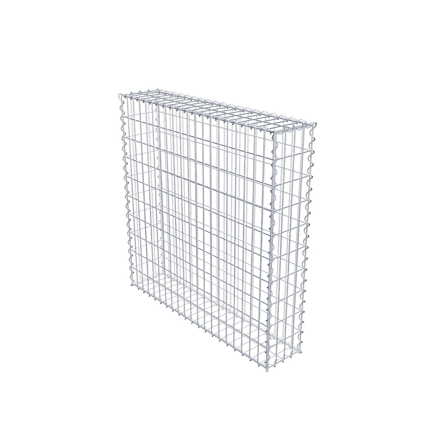Gabion 100 cm x 100 cm x 20 cm (L x H x D), maskstorlek 5 cm x 10 cm, spiral