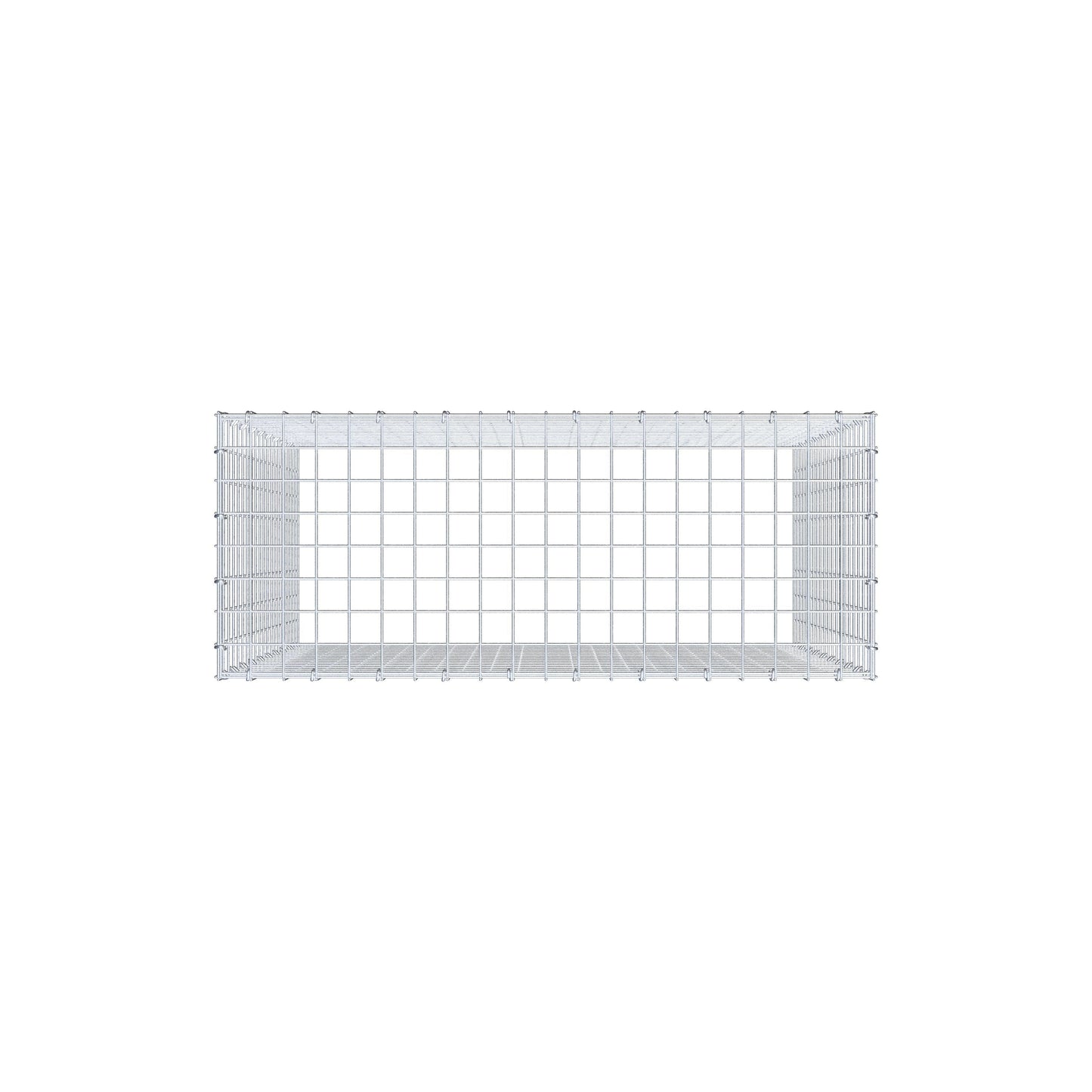 Monteret gabion type 3 100 cm x 100 cm x 40 cm (L x H x D), maskestørrelse 5 cm x 5 cm, C-ring
