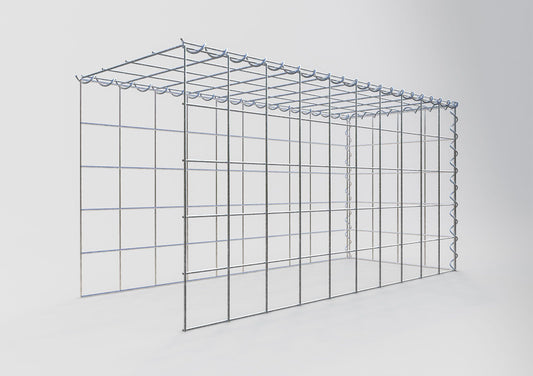Grown-on gabion type 4 100 cm x 50 cm x 40 cm (L x H x D), mesh size 10 cm x 10 cm, spiral