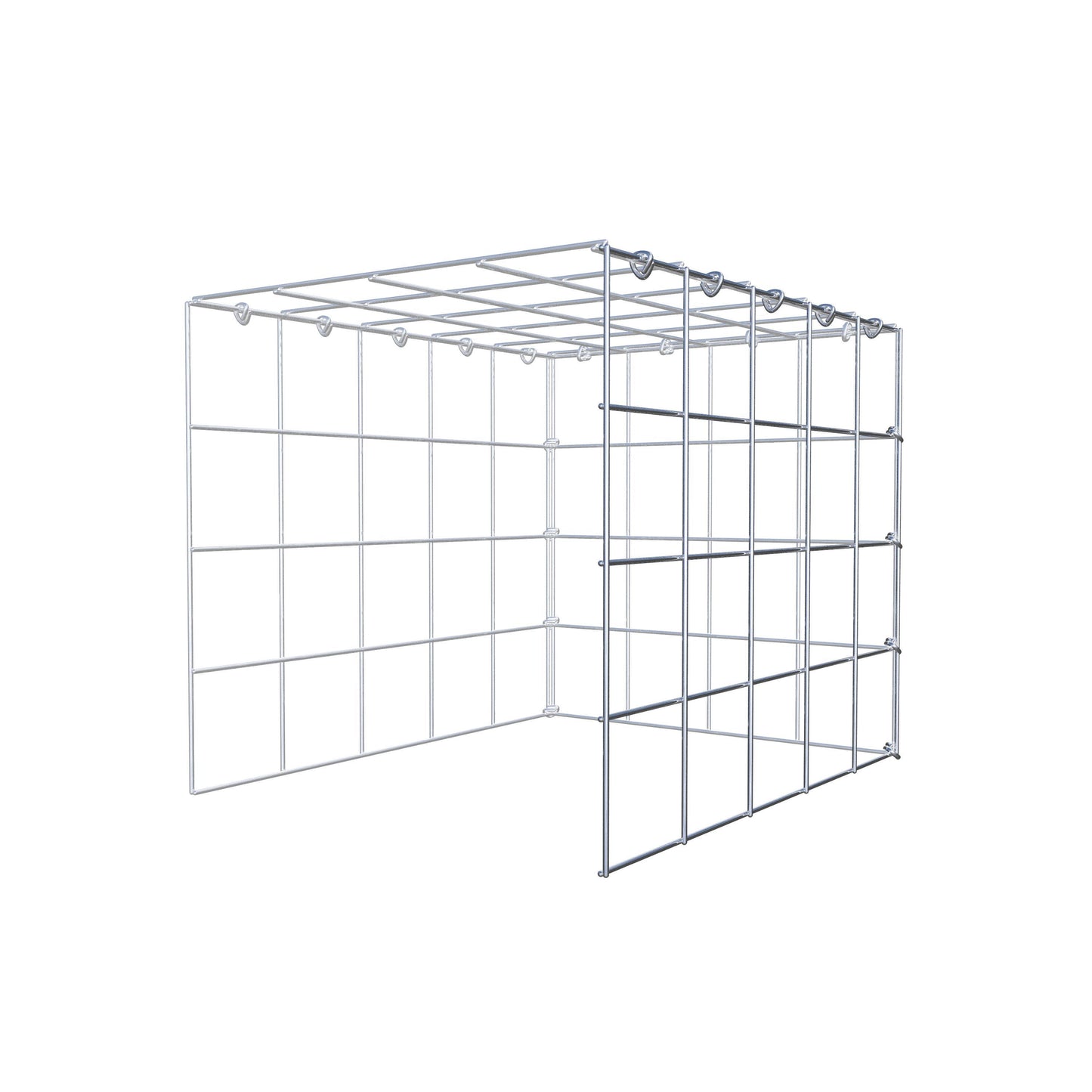 Mounted gabion type 4 50 cm x 40 cm x 40 cm (L x H x D), mesh size 10 cm x 10 cm, C-ring