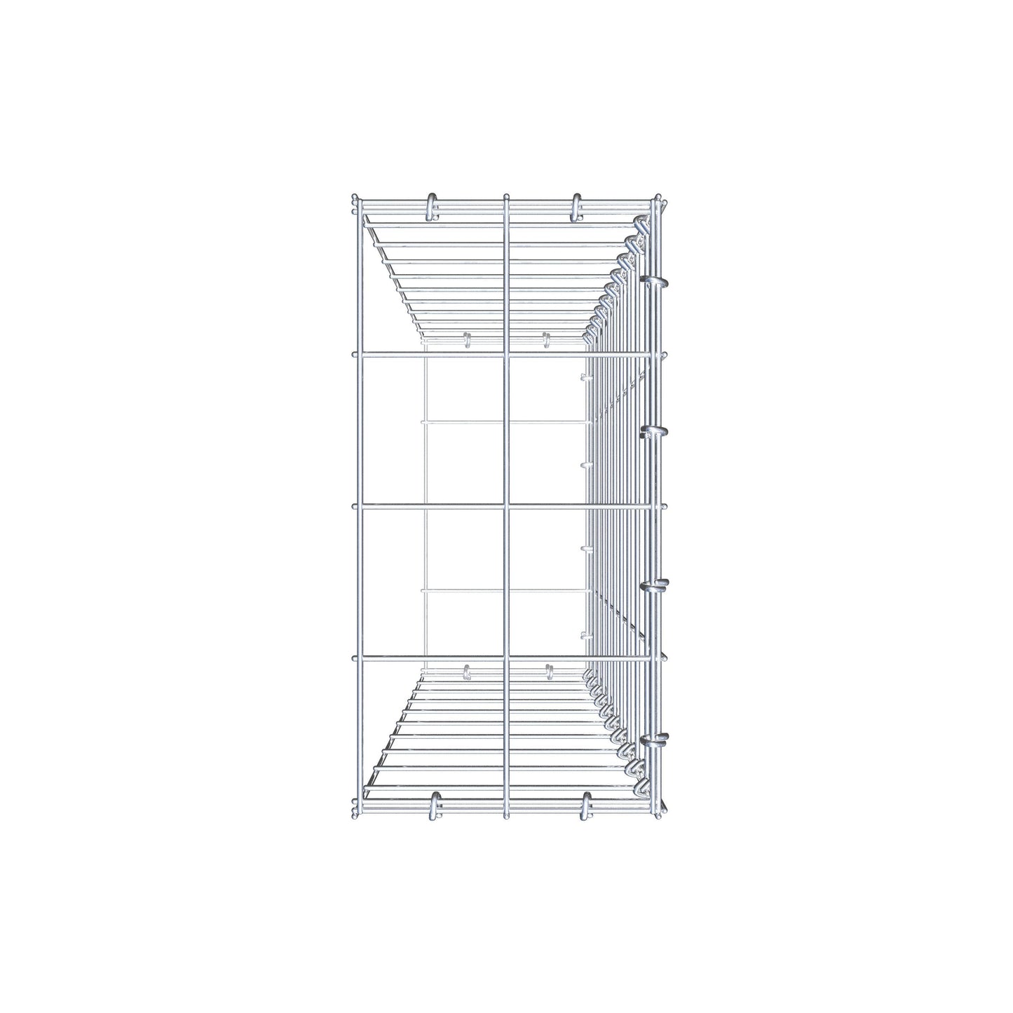 Mounted gabion type 2 100 cm x 20 cm x 40 cm (L x H x D), mesh size 10 cm x 10 cm, C-ring