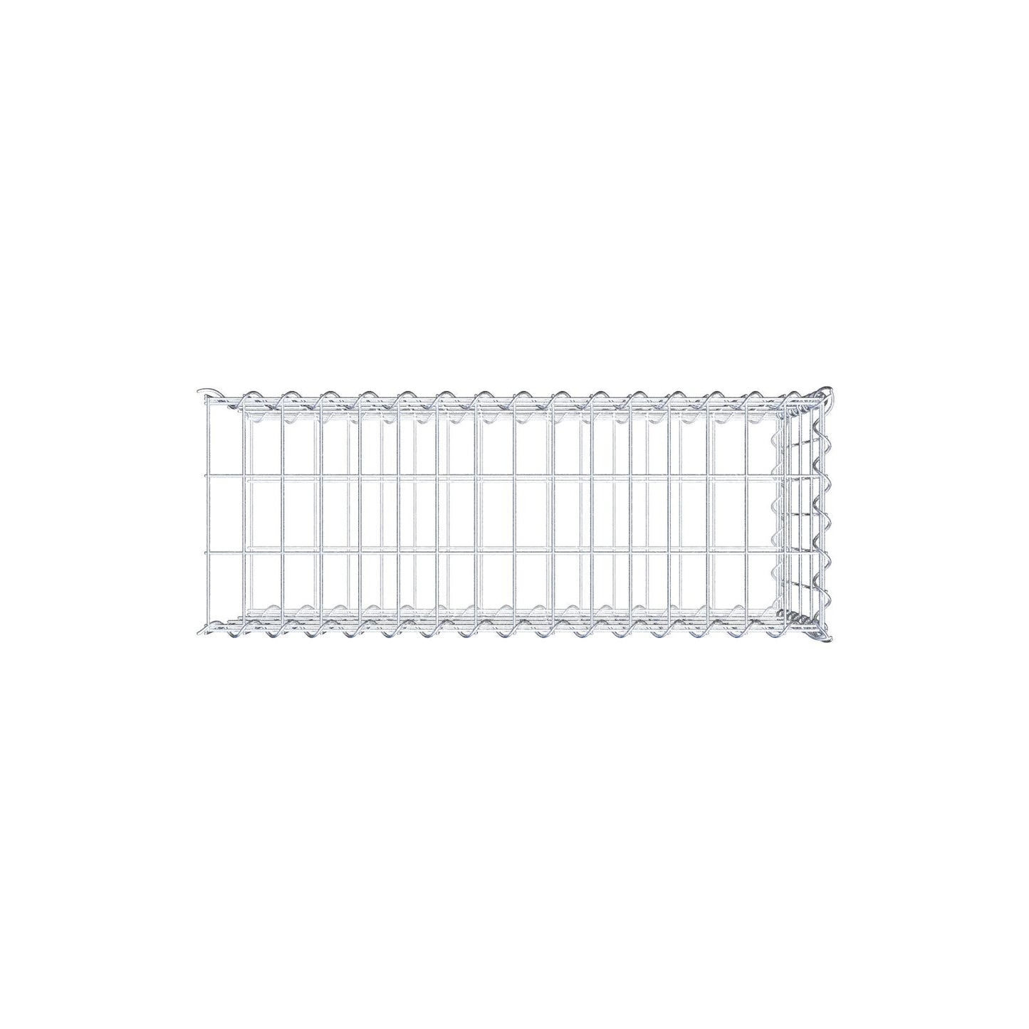 Opvokset gabion type 2 80 cm x 40 cm x 30 cm (L x H x D), maskestørrelse 5 cm x 10 cm, spiral