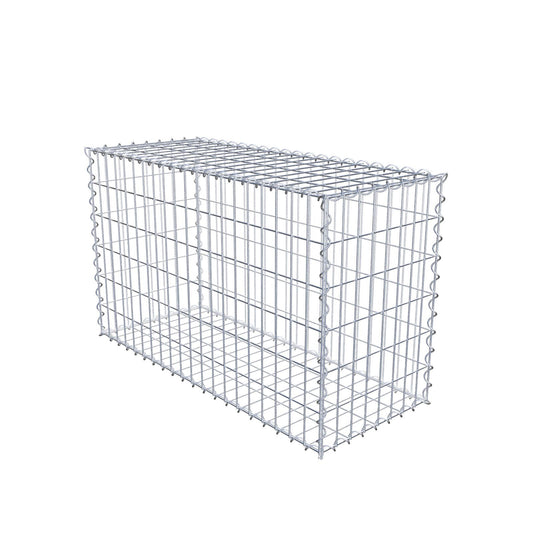 Gabion 100 cm x 60 cm x 40 cm (L x H x D), maskestørrelse 5 cm x 10 cm, spiral
