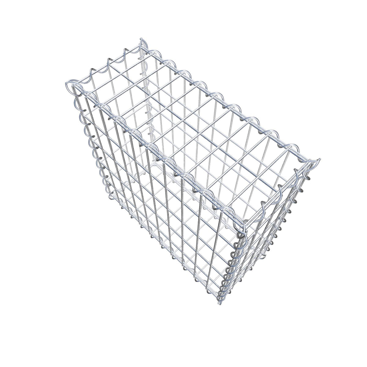 Gabion 50 cm x 50 cm x 20 cm (L x H x D), maskestørrelse 5 cm x 10 cm, spiral
